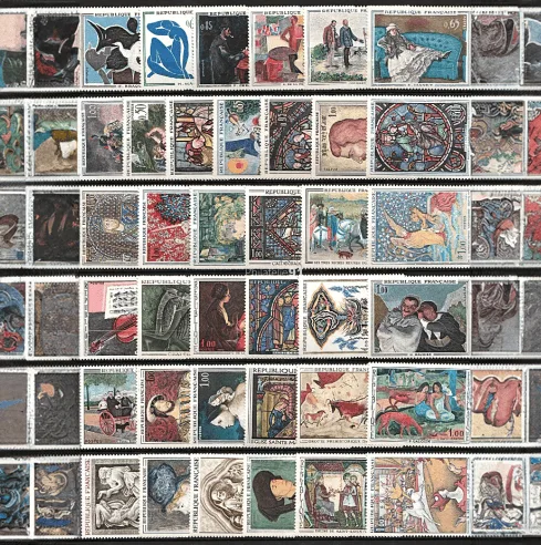 Lot de timbres anciens du XXème siècle, France